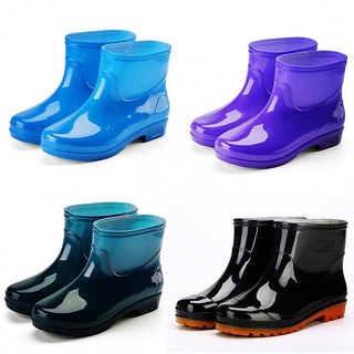 Medio tubo botas de lluvia de los hombres de tubo corto zapatos de agua de las mujeres zapatos de goma de cocina impermeable antideslizante tubo alto botas de lluvia hombres y mujeres zapatos de trabajo tendón inferior (1)