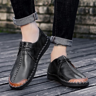 Talla 38-47 Zapatos Negro De Cuero con Cordones Casual para Hombres (8)