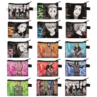 anime tokyo revengers carteras tarjeta de identificación monedas monederos con cremallera bolsa de dibujos animados cartera niña niños regalo