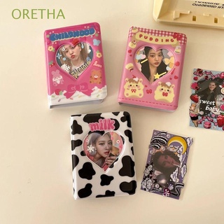 ORETHA Kawaii Photo Album 40 Pockets Name Card Book Kpop Card Binder Cute Business Card Bag ID Holder Card Stock 3 Inch Bear Photocard Holder