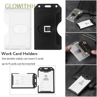 GLOWITHH 1pc Unisex Work Card Holders Portable Practical Card Sleeve Name Card New ID Business Case Hard Plastic Protector Cover Office School Multi-use ID Card Pouch/Multicolor