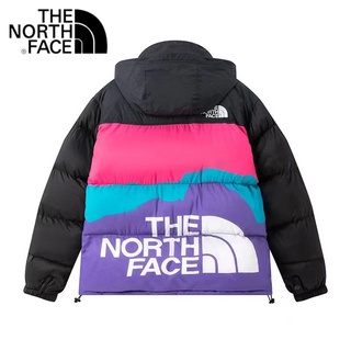 The North Face 100 % Original De Las Mujeres Grueso Cálido Colorblock Pan Abajo Chaqueta De Los Hombres Impermeable Deportes Casual Abrigo