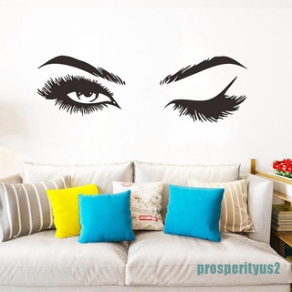 sticker de pared templado2 pestañas lindas/mural artístico para decoración de sala de estar