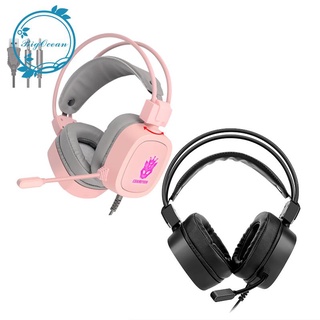 Auriculares para juegos Mm con cable auriculares RGB luz juego auriculares (rosa) JKMY