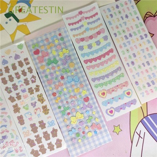 GREATESTIN Kawaii Sticker Crafts Scrapbooking Decorative Stickers Glitter Self-adhesive DIY Phone Korean Journal Cardmaking