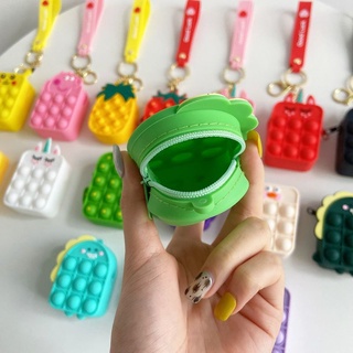 pop it fidget juguete pequeño monedero llavero descompresión monedero lindo campanas monedero bolsa para niños accesorios gadgets color al azar