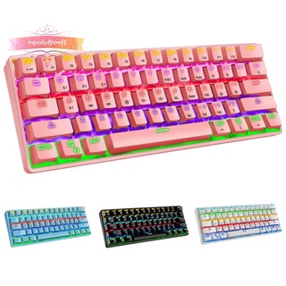 teclado inalámbrico de 61 teclas de teclado/teclado/teclado/bluetooth/bluetooth/bluetooth para windows gaming pc (rosa)