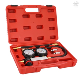 Práctico Kit de Detector de fugas de cilindro automático probador de fugas Kit de Detector de fugas de motor de gasolina Kit de herramientas de doble calibre con estuche