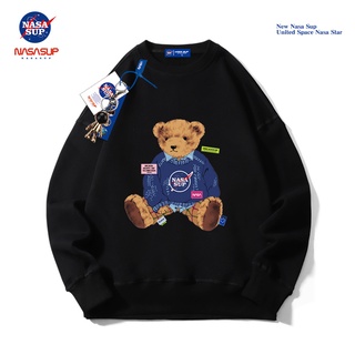 nasa official joint bear round neck sweater men's autumn street ins tide brand new loose couple clothes