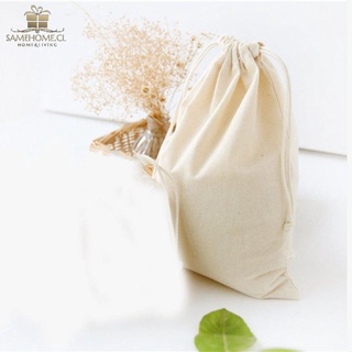 Soild Color bolsa de algodón regalo de caramelo té cordón bolsa de almacenamiento bolsas organizador