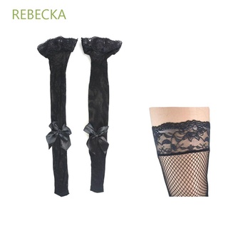 rebecka medias altas y sexys de malla floral de malla floral para mujer/medias altas de rodilla/medias de encaje/top de encaje/multicolor