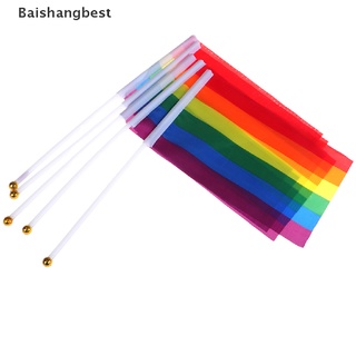 [BSB] 5 X Bandera De Mano Arco Iris Ondeando Gay Pride Lesbiana Paz LGBT Banner Festival