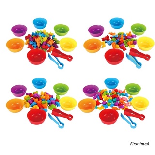 Fir Montessori caja de juguetes arco iris Stack cuencos de contar juguetes educativos juego de niños