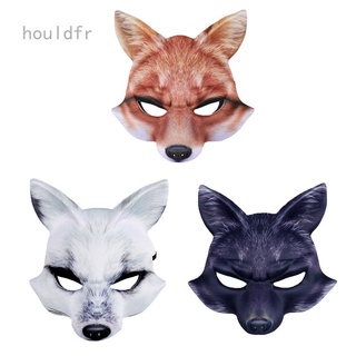 Disfraz de Halloween 3d de zorro Animal de media cara Máscara de fiesta Cosplay