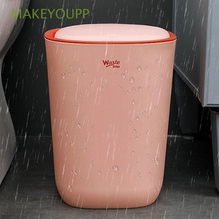MAKEYOUPP Cleaning Tool Trash Can Living Room Waste Bin Dustbin Creative Contrast Color Flip Home Garbage Can/Multicolor