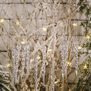 12pcs navidad simulación Icicle árbol de navidad colgante adorno fiesta de invierno año nuevo navidad decoración