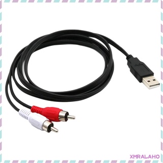 Cable USB a RCA, 1.5m USB Macho a 2 RCA Jack Macho Divisor Cable de Audio Y Video Lnea de Adaptador Compuesto AV