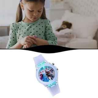 toppúrpura princesa niños luminoso reloj de luces intermitentes en la noche niñas reloj