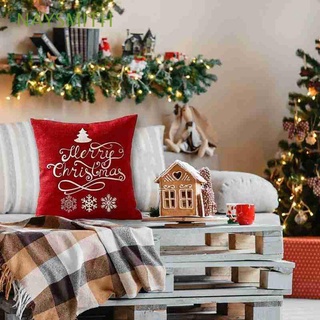 NAYSMITH 18x18in Christmas Decoration Merry Christmas Pillow Case Christmas Pillow Covers for Sofa Bedroom Decoration Home Decor Cotton Linen Couch Square Cushion Covers