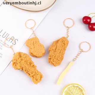 YANG Imitation Food Keychain French Fries Chicken Nuggets Fried Chicken Food Pendant .