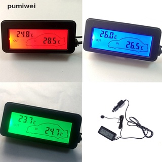 pumiwei mini digital coche pantalla lcd interior al aire libre termómetro 12v vehículos sensor cl