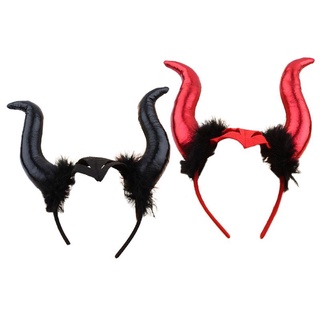Devil Ox Horn Hair Hoop Headband Halloween Party Costume Cosplay Decor Headwear Accessory