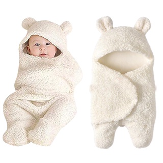 [STS] Newborn Baby Cute Cotton Receiving White Sleeping Blanket Boy Girl Wrap Swaddle