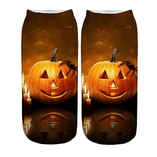 Bgk calcetines deportivos casuales 3d con estampado De calabaza Para halloween/negocios (6)
