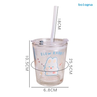 bologna 1 juego de 350 ml portátil taza de agua de gran capacidad de vidrio beber té leche café paja taza para al aire libre (5)