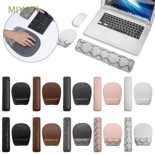 MIYATI Smooth Mouse Mat PU Leather Memory Foam Keyboard Pad Ergonomic Mice Pad Hand Support Home Office Non Slip Wrist Rest/Multicolor