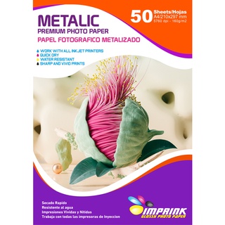 Papel Fotografico METALIZADO Premium A4 de 160gr/50 hojas