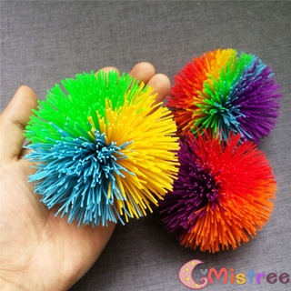 6/9cm arco iris yemas de los dedos sensorial animoso bola de goma bola de piel de Color aleatorio (5)