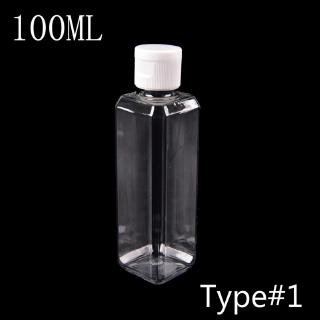 Botellas vacías transparentes de 100 ml, tapa Flip Cap, contenedor recargable, Simple Flip top contenedores, loción de viaje botellas vacías (7)