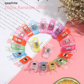 qawhite 20 piezas de plástico de colores mezclados clip de ribete de plástico pequeño clip de costura clip de posicionamiento cl