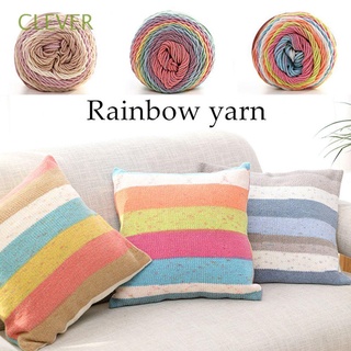 CLEVER 100grams Thick Wool Yarn Soft Hand-woven Cotton Sweater Rainbow Color DIY Scarf Warm Sofa Cushion Crochet Knitting