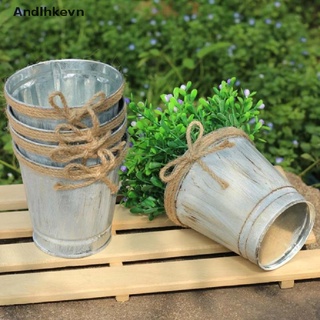 [andl] nueva maceta de jardinería suministros de metal vintage barril de hierro maceta decoración de jardín c615