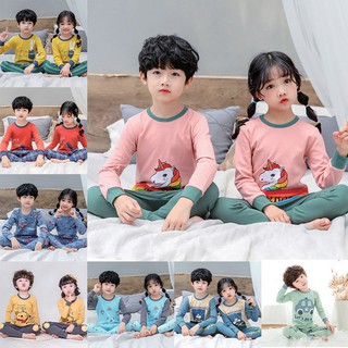 superseller otoño niños niñas niños ropa de dormir de dibujos animados impresión blusa de manga larga + pantalones