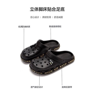 <Optimal> Sandalias de hombre y zapatillas casuales de fondo suave zapatos versión Baotou sandalias de los hombres de la moda antideslizante agujero de playa zapatos gratis zapato flor (9)