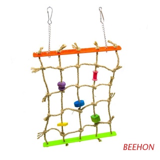 beehon mascota loro pájaro swing escalada escalera masticar cuerda hamaca colgando jaula juguetes
