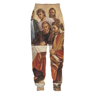 Hombres religión cristo jesús pantalones de sudor Jogging holgado impresión 3D pantalones de chándal moda Streetwear (3)