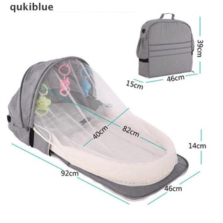 qukiblue portátil antimosquito plegable cuna de bebé al aire libre cama de viaje transpirable cubierta cl