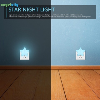 (angelcity) Led Star Socket lámpara de noche de Control de luz Sensor de luz Mini lámparas de noche