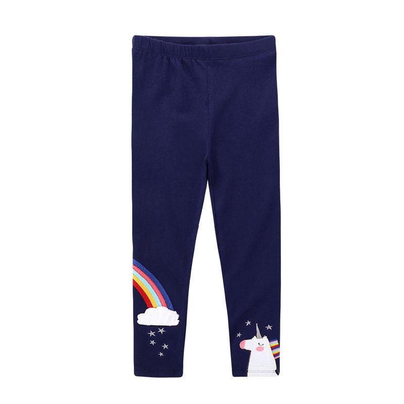 2-7años bebé niños niñas pantalones largos elástico unicornio rainbowl suave pantalones de verano (1)