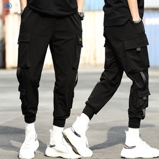 Summer Thin Overalls Loose Feet Hip Hop All-Match Cropped Casual Pants For Men