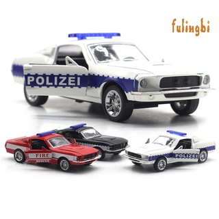 FLB 1Pc Diecast Police Car Pull back Model with Light Sound Education Kids Toy