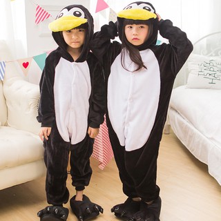 negro pingüino onesie ropa de dormir niño niña kigurumi cosplay disfraz pijamas