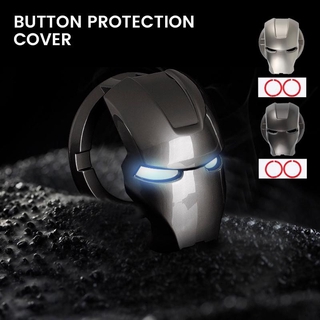 Coches botón de inicio cubierta decorativa Iron Man modificado protección pegatina interruptor de encendido personalidad decoración pegatina