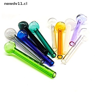 NEWD 2PCS Portable colorful Round head Borosilicate Glass Tube Pipe straw Pipes Gift CL