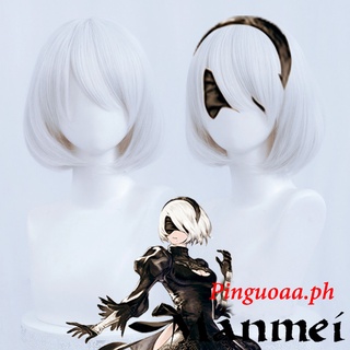 Manmei Cosplay peluca YoRHa No.2 tipo B 2BYoRH 2A 9S 2B peluca NieR:Automata juego pelucas disfraces pelo