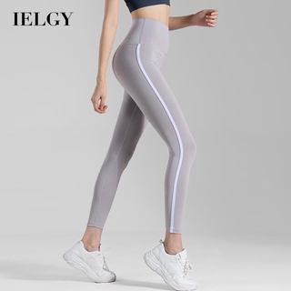 Ielgy pantalones deportivos de cintura alta ajustados para mujer, levantamiento de cadera, secado rápido, pantalones de yoga elásticos